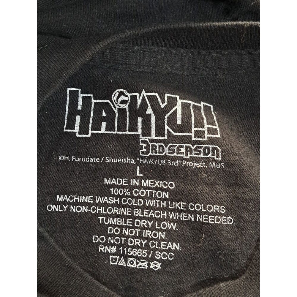 Haikyu!! Karasuno Vs Shiratorizawa Black T-Shirt L 3rd Season Official Merch 100 - Picture 3 of 5
